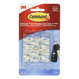 Command Clear Hooks Strips, Plastic, Mini 6 ea (Pack of 4)