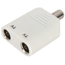 CableStop® PRO 2 Way Coax TV Aerial Cable Splitter 1 Male to 2 Female Ariel Adapter PAL