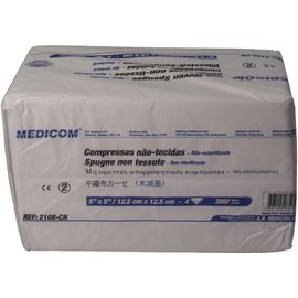 Non-woven gauze 4 fold 12.5cm x 12.5cm 200 pieces