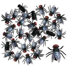 UDNFHL 50 Pieces Simulated Flies, Small Plastic Toys, Creative Parody, Horror Props, Comfortable Mini Models, Party Decorations
