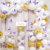 FIMETEUG Purple Butterfly Wall Sticker, 72 PCS, Elegant, Metallic Paper,
