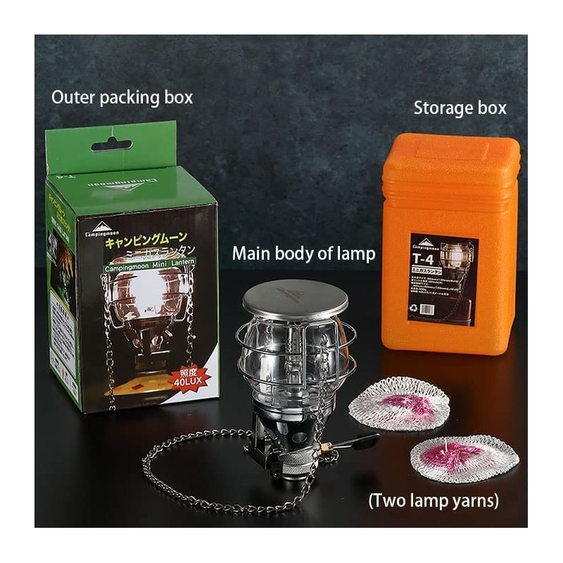 Campingmoon Camping Gas Lantern Portable Gas Lamp Piezo Ignition with