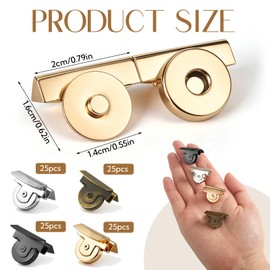 100 Pairs Magnetic Snaps for Purses and Totes 4 Colors Snap Buttons Seamless Magnetic for Purses Bags Clothing Sewing Curtains and DIY Craft Projects