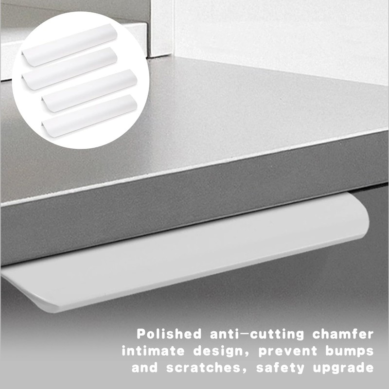 VNIDJGB 4 Pcs Edge Pull Handles,White Finger Edge Pull,Recessed Concealed