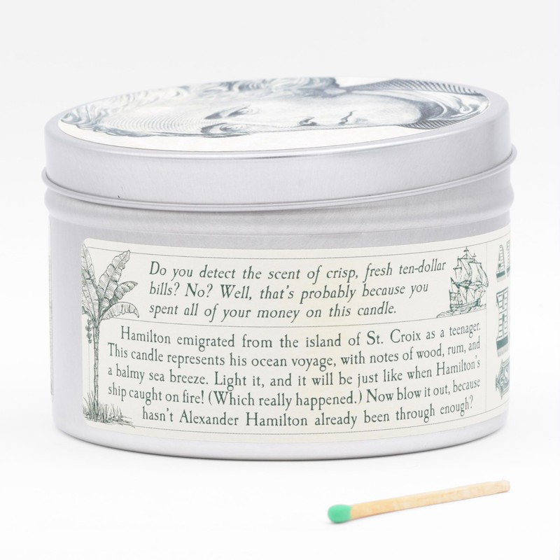 JD and Kate Industries Alexander Hamilton Scented Candle | Hand-Poured