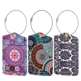 Fishent Luggage Tag, 3 Pack Travel Cruise Luggage Tags for Suitcases, Cute Suitcase Tags Identifiers Bag Tags with Privacy Flap, Baggage Name Tag for Women Men Luggage Backpack Handbag School Bag