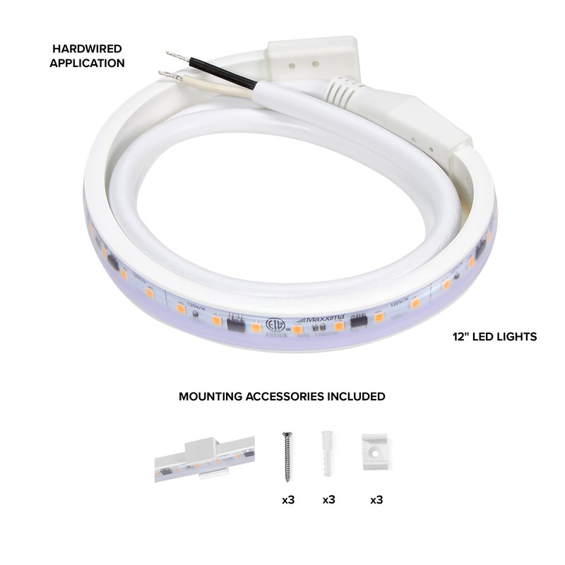 Maxxima 12 in. Hardwired LED Under Cabinet Strip Light, 460