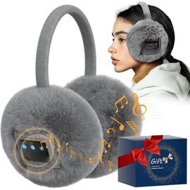 Ear Muffs for Winter Wireless Ear Warmers Headphones with HD Speakers and Microphone for Men, Women - Color: Black