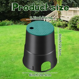 Tandefio 2 Pcs 910 Electrical Splice Box 6 Inch Diameter Underground Electrical Junction Box Inground Electrical Box for Outdoor Electrical Wiring Splices, Black