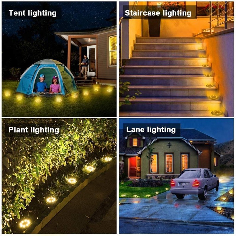 Solar Powered Ground lights 12 Pack,Waterproof LED Solar Lights Outdoor