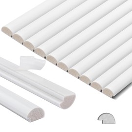 STICKGOO 10-Pack Tile Edge Trim, 12" Wall Molding Trim for Peel and Stick Backsplash Tile, Tile Edge Decorative Liner Comes with 12 Pieces Strong Double-Sided Tape (White)