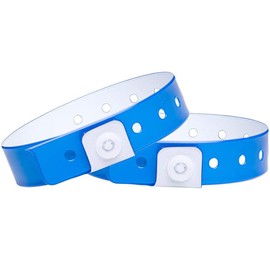 Ouchan Plastic Wristbands Neon Blue - 500 Pack Wristbands for Events Club Music Meeting Party