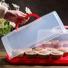 EWAFILU 3-Pack Plastic Rectangular Bread Box with Clear Lid, Portable