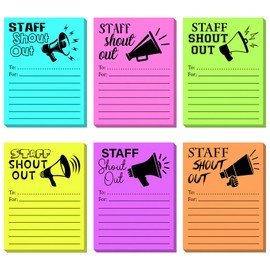 Motiskyy 180 Pcs Shout out Sticky Notes for Teachers, Students, Employees, Office Staff Shout out Cards Appreciation and Recognition Reward Self-stick Pads for School or Work Bulletin Board, 3x4inch
