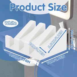 Soap Dishes,Upgrade Suction Silicone Shower Soap Dish,Bar Soap Holder & Saver Waterfall Self-Draining to Keep Your Bar Soap Organized and Clean. (White)
