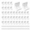 bociloy 40PCS 27x27x28mm Plastic Corner Braces, 90 Degree L-Shaped Brackets, 4 Holes Right Angle Shelf Brackets for Furniture, Cabinets, Shelves with Screws (White)