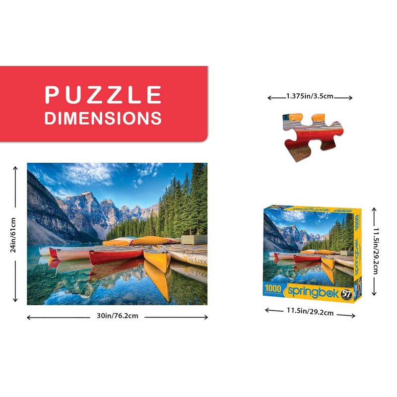 Springbok 1000 Piece Jigsaw Puzzle Calm Canoes - Made in