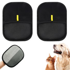Lmuwecno 2PCS Pet Hair Removal Glove Reusable Anti Static Pet Fur Remover Glove for Furniture Clothes Bedding and More for Dogs and Cats Multi Surface Hair Cleaner Tool