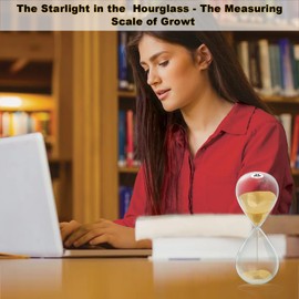 Hourglass Sand Timer 30 Minutes, High Gold Sand Clock 30 Min, Hand Blown Sand Watch, Large Hour Glass Sandglass, Reloj de Arena 30 minuto for Home Yoga Game Decor