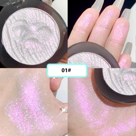 KARLOR Makeup Highlighter Palette, Glitter Eyes Face Highlighter Powder Eyeshadow Shimmer Diamond Highlight Makeup Radiant Pearlescent Highly Pigmented (01#, Highlighter)