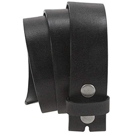 HC Women's Men's Premium Buffalo Leather Belt with Press Stud, black