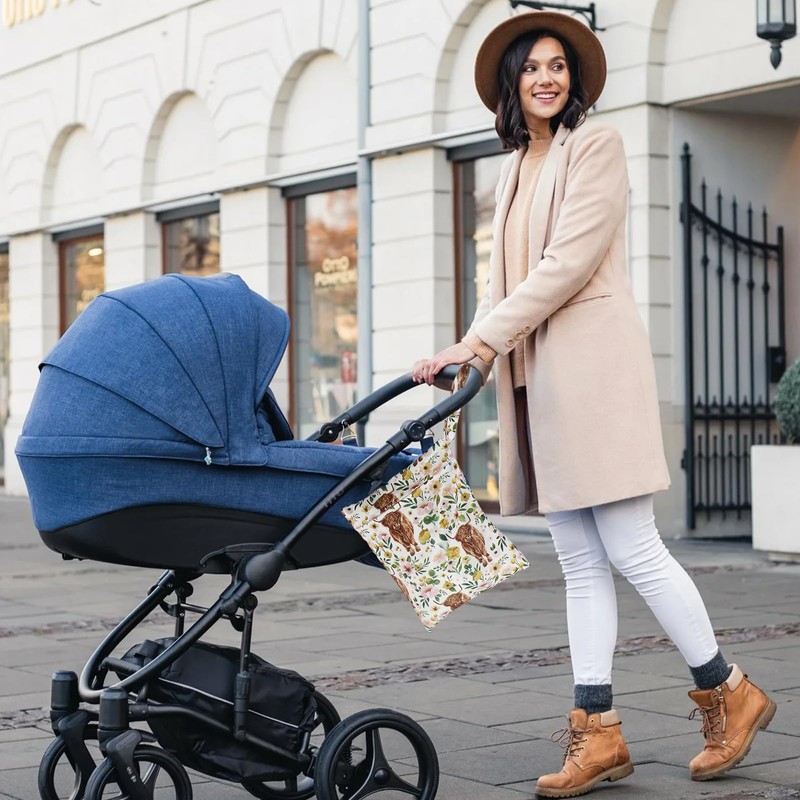 2 Pack Cute Little Wet Dry Bags for Baby Diapers