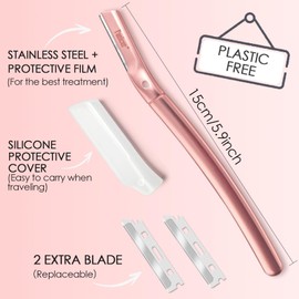 Eyebrow Shaper, Dermaplaning Blades for Face, Eyebrow Razor for Women, Shaver Facial Hair Remover, Exfoliating Dermaplaning Tool, Exfoliating Dermaplaning Tool for Women and Men(Pink)
