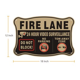 Maswater 2 Pack of Fire Lane Do Not Block No Parking Tow away Zone Sign Durable, Rust-Proof and Weather Resistant | 18 x 12 Inches Aluminum