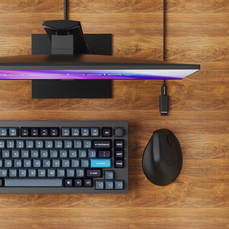 Keychron M5 Ergonomic 4000 Hz Wireless Bluetooth 5.1/2.4 GHz/Wired Mouse,