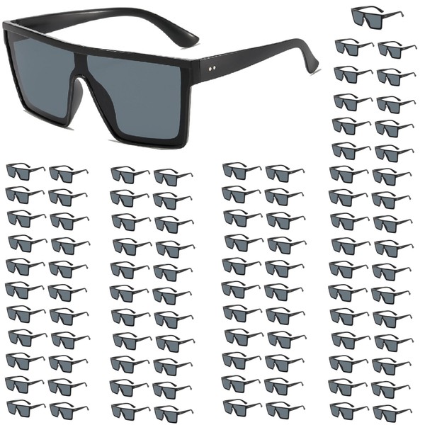 ENSARJOE 100-Pack Wholesale Square Sunglasses - Black Frame/Gray Lenses |