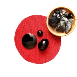 Set de Huevo yoni Ombliguera y Disco Espejo de obsidiana negra limpieza y proteccion para la mujer hecho a mano - Satia Hara