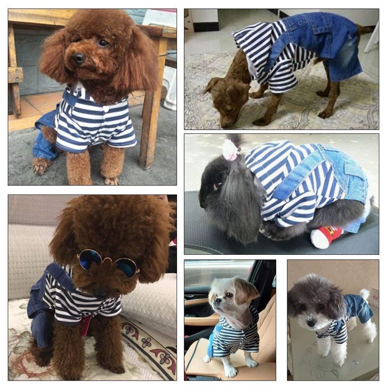 Dog Clothes Hooded Denim Jacket Summer Breathable Spring Autumn Thin