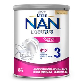 NAN 3 Expert Pro Confort Total, Alimento Para Niños de Corta Edad a Base de Leche, Fortificado, A Partir de 1 Año, Nestlé, Presentación en Lata de 900 g