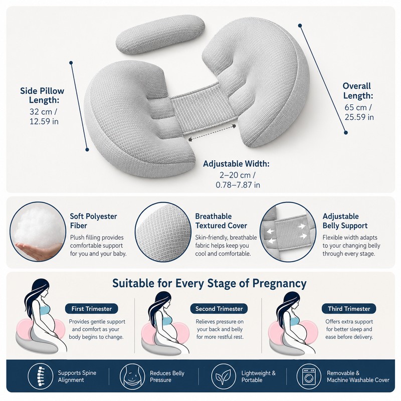 U-Shaped Maternity Pillow for Side Sleeping – Full Body Pregnancy