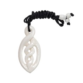 81stgeneration Women's Men's Hand Carved Bone Engraved Maori HEI Kotahitanga Tahi Pendant Necklace