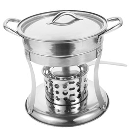 VANZACK Single Fire Stove Stainless Steel Hot Pot Soup Stockpot Chinese Style Hot Pot Practical Hot Pot Kitchen Pot Food Warmer Stove Pan with Stove Glass Mini Stove Individual