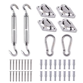 Sekey Awning Mounting Kit Accessories Mounting 8 Inch for Fixing Rectangular and Square Sun Sail Carabiner Mounting Set Stainless Steel 40 Pieces
