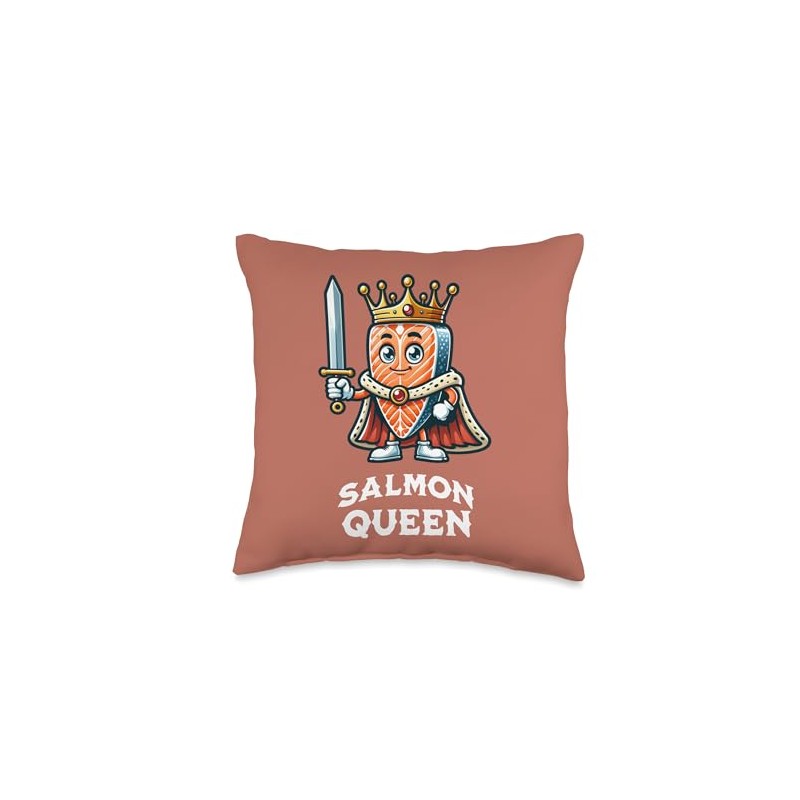 Salmon King Funny Quote Fish Salmon Lover Throw Pillow