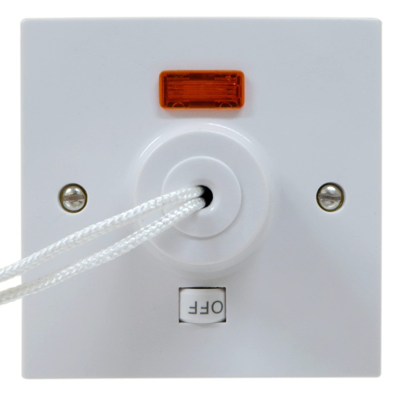 45A Shower Ceiling Pull Cord Switch with 44mm Surface Back