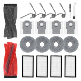 DingGreat Compatible Cleaning Accessories for Roborock Saros 10R, Anti-Hair Wrap Main Brush + 4 x Side Brushes, Mop, HEPA Filter, Dust Bag, Sustainable Maintenance Set with Reusable Parts