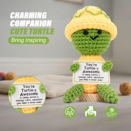 Emotional Support Turtle Gift, Funny Positive Gifts for Women, Inspirational Turtle Crochet Gifts for Christmas, Birthday, or Saying Thank You to Colleagues, Sisters, Friends and Teachers