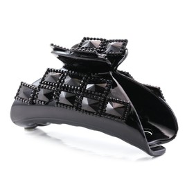 Gorgeous Hair Claw Jaw Pin Butterfly Clip Pave Rhinestones Hair Styling Accessories Gift for Women Girlfriend Mom (Black)