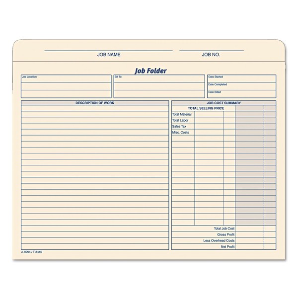 TOP3440 - Jacket Style Job Folders
