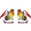 Pack of 2-9CM Hanging Robin Christmas Tree Decoration - Postbox