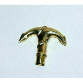 Antique Ladies Victorian Brass Anchor Designer HeadHandle For Walking Stick Cane