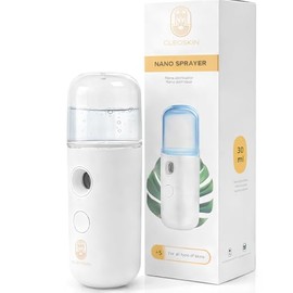 CLEOSKIN Nano Sprayer Facial Porttil 30 ml  Atomizador Facial de Bruma Fina para Hidratacin Instantnea  Recargable USB  Ideal para Maquillaje y...    