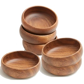 Woodard & Charles Acacia Wood Snack Serving Bowl, 6" x 2" (Set of 6)