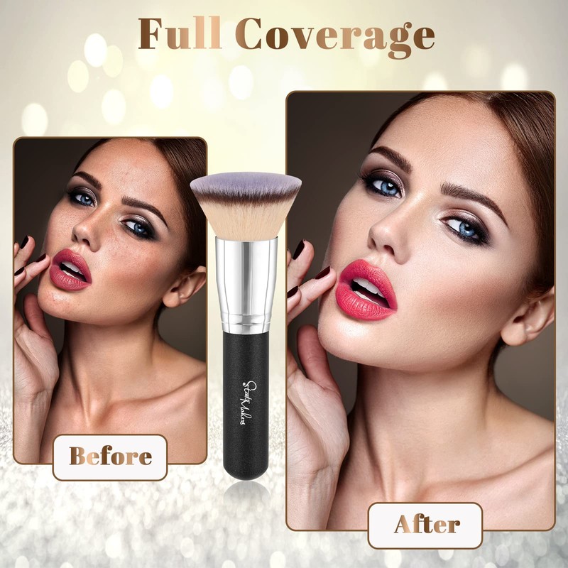 Flat Top Kabuki Foundation Brush, Makeup Brushes Foundation Brush for