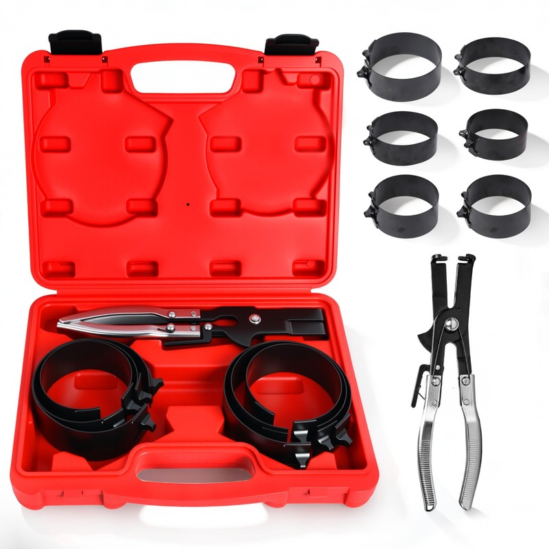 MRCARTOOL Piston Ring Compressor Tool 7Pcs with Plier,6 Rings 2-7/8"-4-5/8"