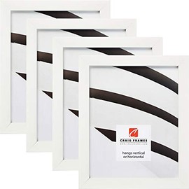 Craig Frames Confetti, 8.5 x 11 Inch Picture Frame, Modern White, Set of 4